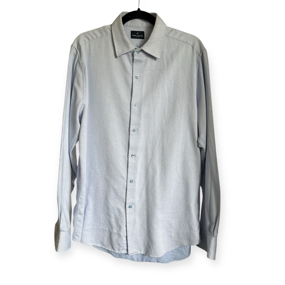 Daniel Hechter Paris men’s blue button up shirt size L GUC 0077